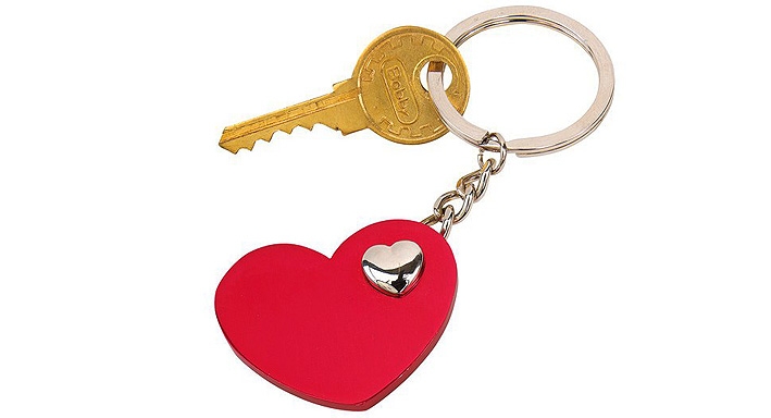 Brelok na klucze w kształcie serca, walentynki